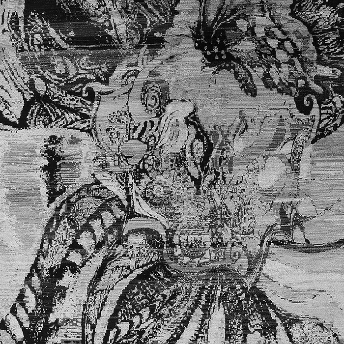 Machine Washable Oriental Gray Industrial Rug, wshurb2826gry