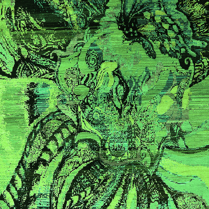 Machine Washable Oriental Green Industrial Area Rugs, wshurb2826grn