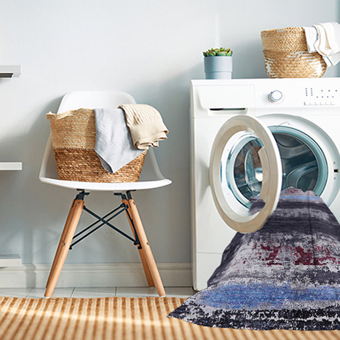 Machine Washable Industrial Modern Plum Purple Rug in a Washing Machine, wshurb2827