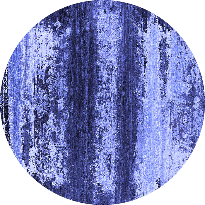 Round Oriental Blue Industrial Rug, urb2827blu
