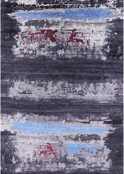 Mid-Century Modern Plum Purple Oriental Rug, urb2827