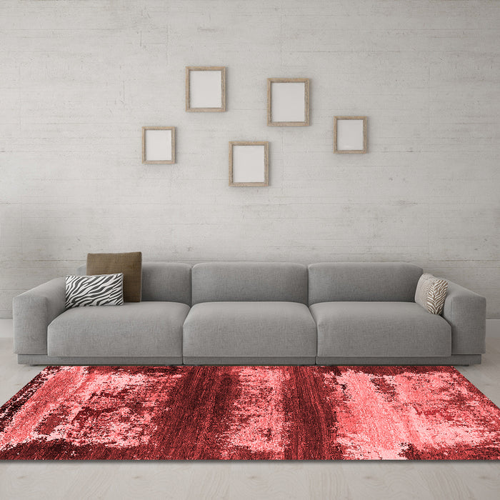 Industrial Red Washable Rugs