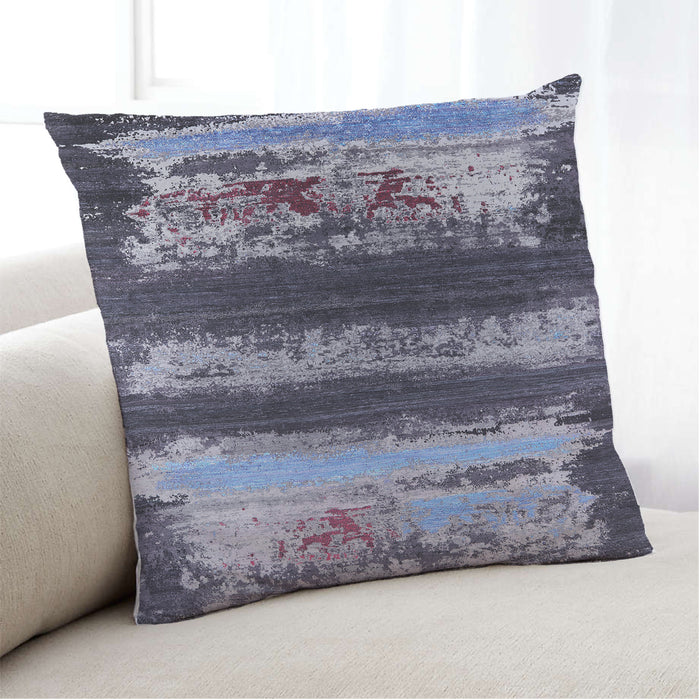 Lifestyle Image of Mid-Century Modern Urban Square Plum Purple Throw Pillow, 18 inch by 18 inch, pwurb2827