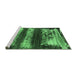 Sideview of Machine Washable Oriental Emerald Green Industrial Area Rugs, wshurb2827emgrn