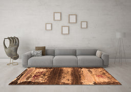 Machine Washable Oriental Orange Industrial Area Rugs in a Living Room, wshurb2827org