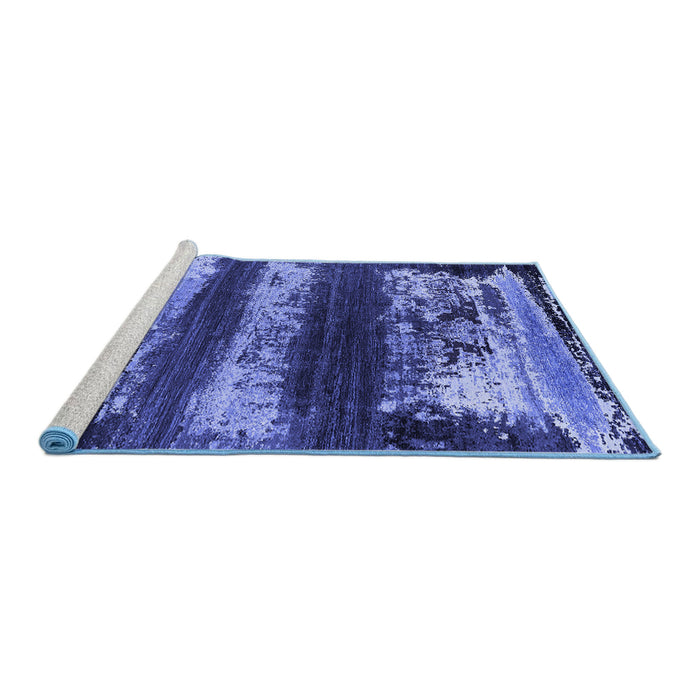 Sideview of Machine Washable Oriental Blue Industrial Rug, wshurb2827blu