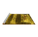 Sideview of Machine Washable Oriental Yellow Industrial Rug, wshurb2827yw