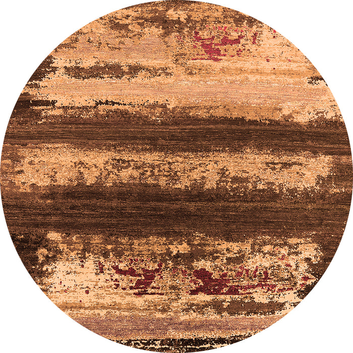 Round Oriental Orange Industrial Rug, urb2827org