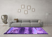 Machine Washable Oriental Purple Industrial Area Rugs in a Living Room, wshurb2827pur