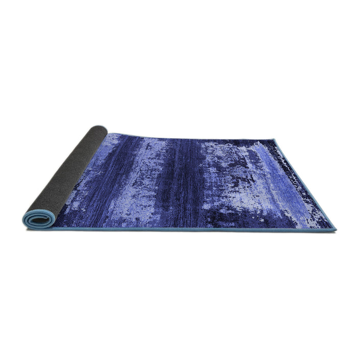 Sideview of Oriental Blue Industrial Rug, urb2827blu