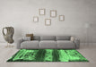 Machine Washable Oriental Emerald Green Industrial Area Rugs in a Living Room,, wshurb2827emgrn