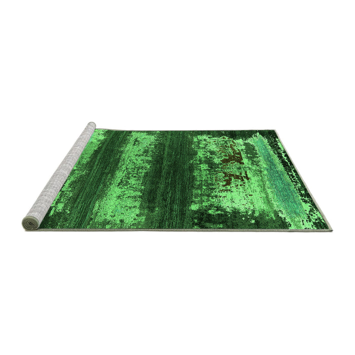 Sideview of Machine Washable Oriental Green Industrial Area Rugs, wshurb2827grn