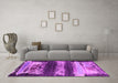 Machine Washable Oriental Pink Industrial Rug in a Living Room, wshurb2827pnk