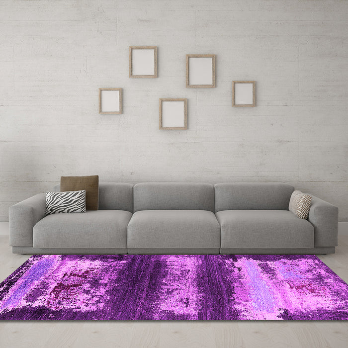 Machine Washable Oriental Pink Industrial Rug in a Living Room, wshurb2827pnk