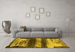 Machine Washable Oriental Yellow Industrial Rug in a Living Room, wshurb2827yw