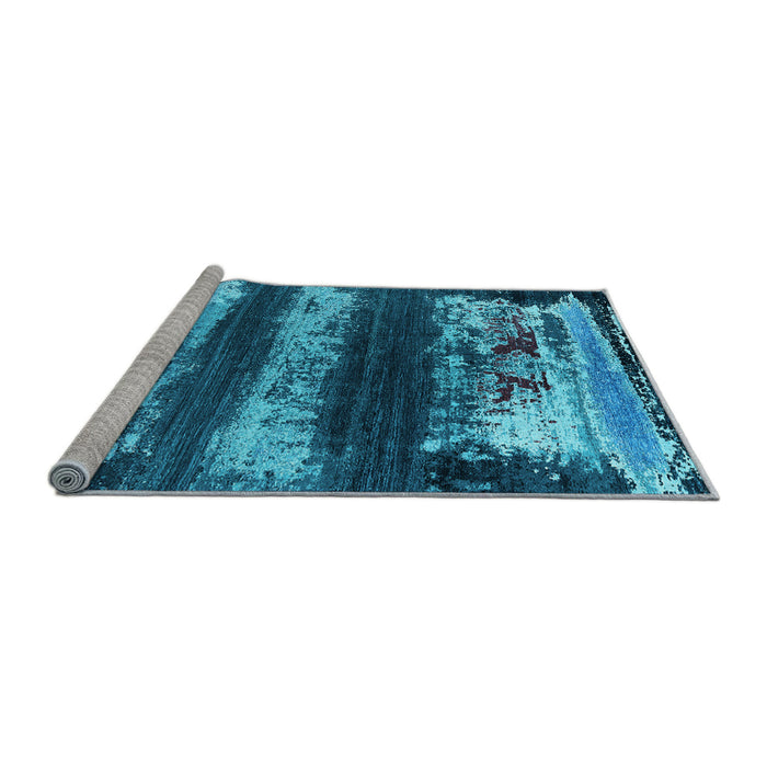 Sideview of Machine Washable Oriental Light Blue Industrial Rug, wshurb2827lblu