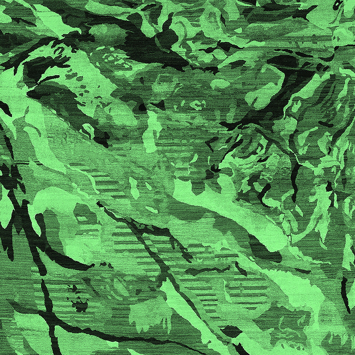 Machine Washable Oriental Emerald Green Industrial Area Rugs, wshurb2828emgrn