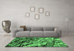 Machine Washable Oriental Emerald Green Industrial Area Rugs in a Living Room,, wshurb2828emgrn