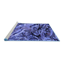 Sideview of Machine Washable Oriental Blue Industrial Rug, wshurb2828blu
