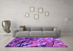 Machine Washable Oriental Purple Industrial Area Rugs in a Living Room, wshurb2828pur