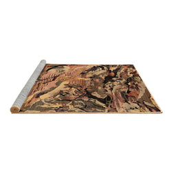 Sideview of Machine Washable Oriental Brown Industrial Rug, wshurb2828brn