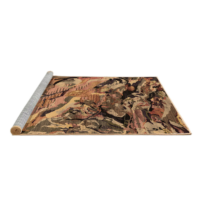 Sideview of Machine Washable Oriental Brown Industrial Rug, wshurb2828brn