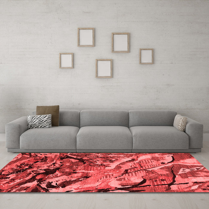 Industrial Red Washable Rugs