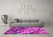 Machine Washable Oriental Pink Industrial Rug in a Living Room, wshurb2828pnk