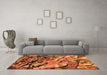 Machine Washable Oriental Orange Industrial Area Rugs in a Living Room, wshurb2828org