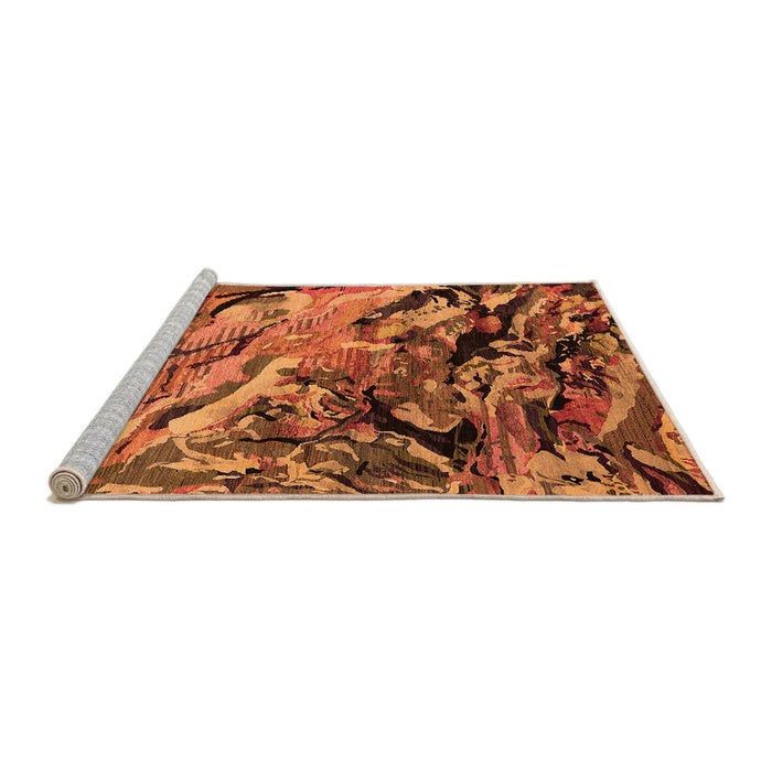 Sideview of Machine Washable Oriental Orange Industrial Area Rugs, wshurb2828org