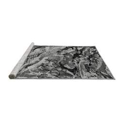 Sideview of Machine Washable Oriental Gray Industrial Rug, wshurb2828gry
