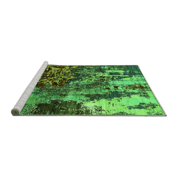 Sideview of Machine Washable Oriental Green Industrial Area Rugs, wshurb2829grn