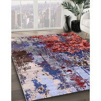 Mid-Century Modern Maroon Purple Oriental Rug, urb2829