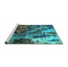 Sideview of Machine Washable Oriental Turquoise Industrial Area Rugs, wshurb2829turq