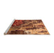 Sideview of Machine Washable Oriental Orange Industrial Area Rugs, wshurb2829org