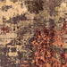 Square Oriental Brown Industrial Rug, urb2829brn