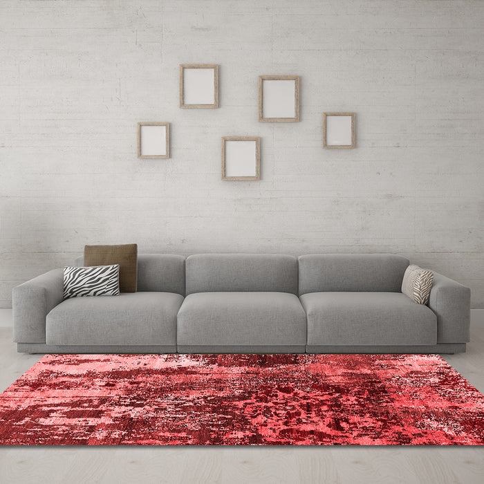 Industrial Red Washable Rugs