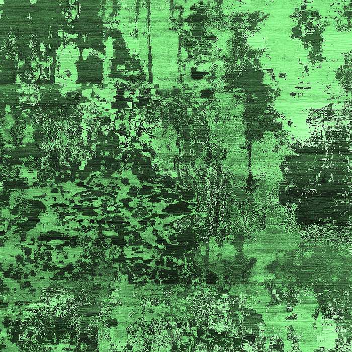 Square Machine Washable Oriental Emerald Green Industrial Area Rugs, wshurb2829emgrn