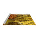 Sideview of Machine Washable Oriental Yellow Industrial Rug, wshurb2829yw