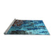 Sideview of Machine Washable Oriental Light Blue Industrial Rug, wshurb2829lblu