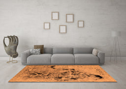 Machine Washable Oriental Orange Industrial Area Rugs in a Living Room, wshurb2830org