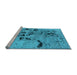 Sideview of Machine Washable Oriental Light Blue Industrial Rug, wshurb2830lblu