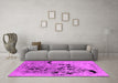 Machine Washable Oriental Pink Industrial Rug in a Living Room, wshurb2830pnk