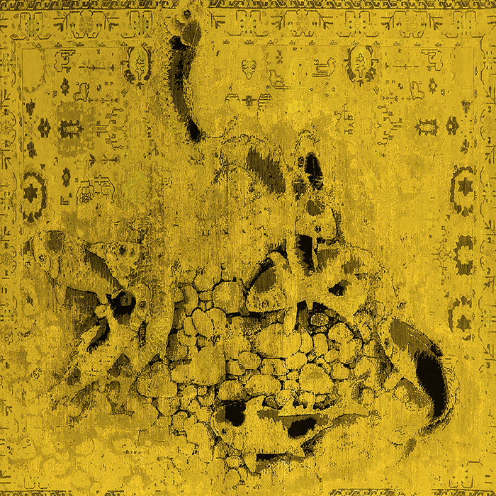 Square Oriental Yellow Industrial Rug, urb2830yw