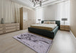 Mid-Century Modern Purple Oriental Rug in a Bedroom, urb2830