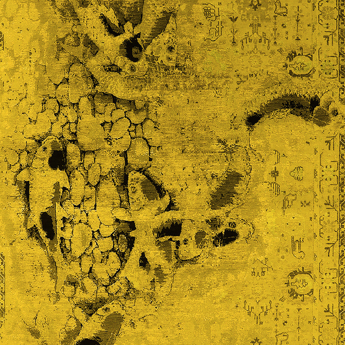 Machine Washable Oriental Yellow Industrial Rug, wshurb2830yw