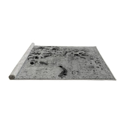 Sideview of Machine Washable Oriental Gray Industrial Rug, wshurb2830gry