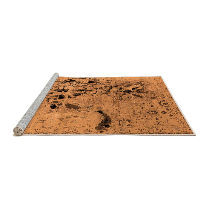 Sideview of Machine Washable Oriental Orange Industrial Area Rugs, wshurb2830org