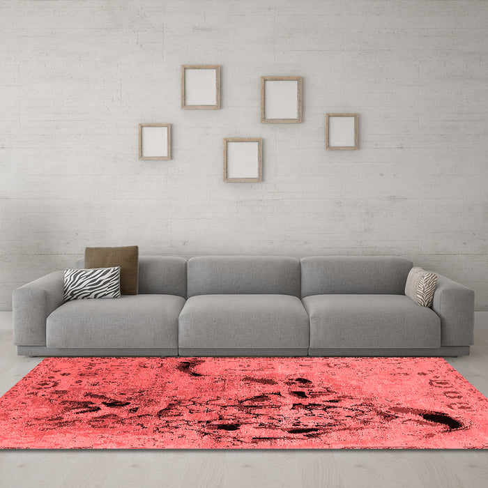 Industrial Red Washable Rugs