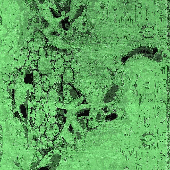 Machine Washable Oriental Emerald Green Industrial Area Rugs, wshurb2830emgrn